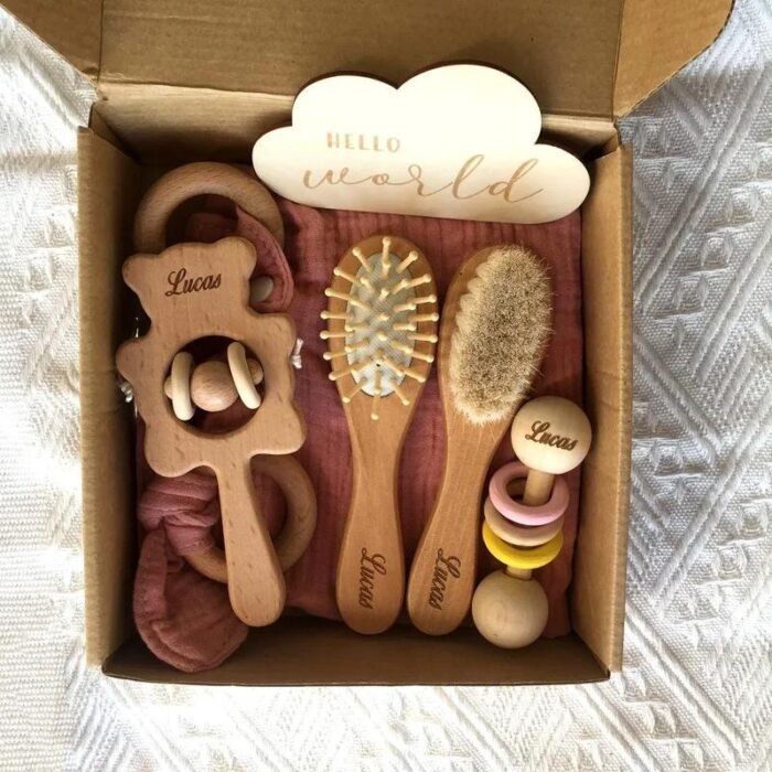 Box personnalisée bois et rose Lucas